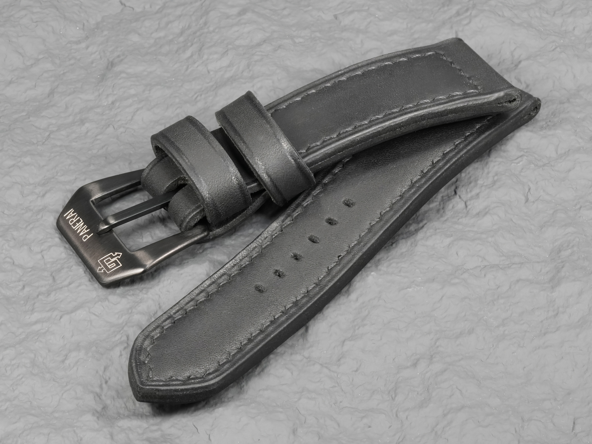 Custom 26mm custom leather watch strap tapered to 22mm for ceramic Panerai Radiomir.