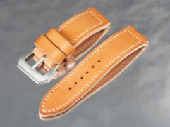Honey tan hand-stitched leather strap tailored for Panerai PAM00372 1950 case by Marcello Straps.