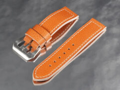 24mm straight-cut tan leather watch strap on Panerai Luminor 44mm